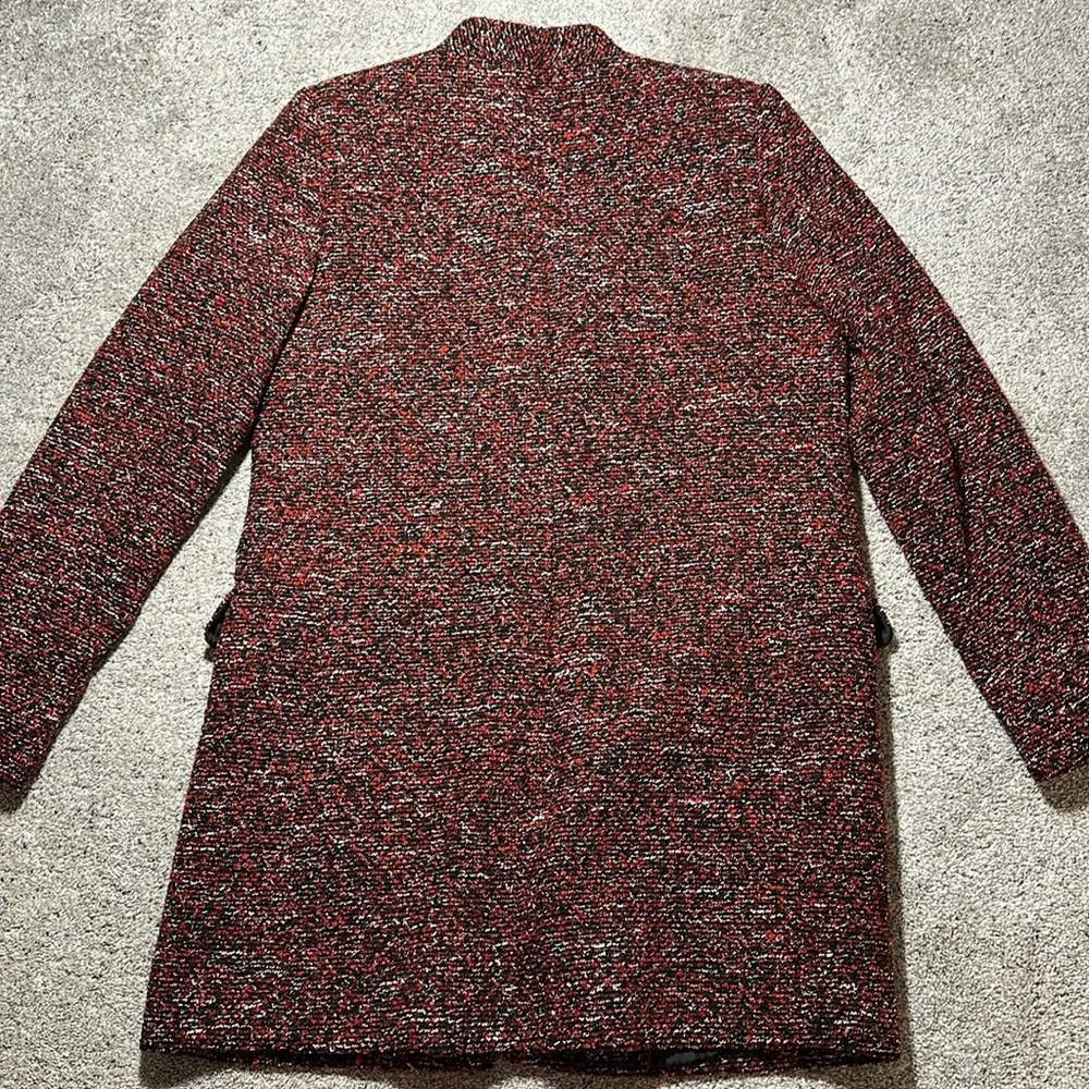 Calvin Klein Tweed Topper Jacket Open Front Collarless - Size 10 - Picture 13 of 16